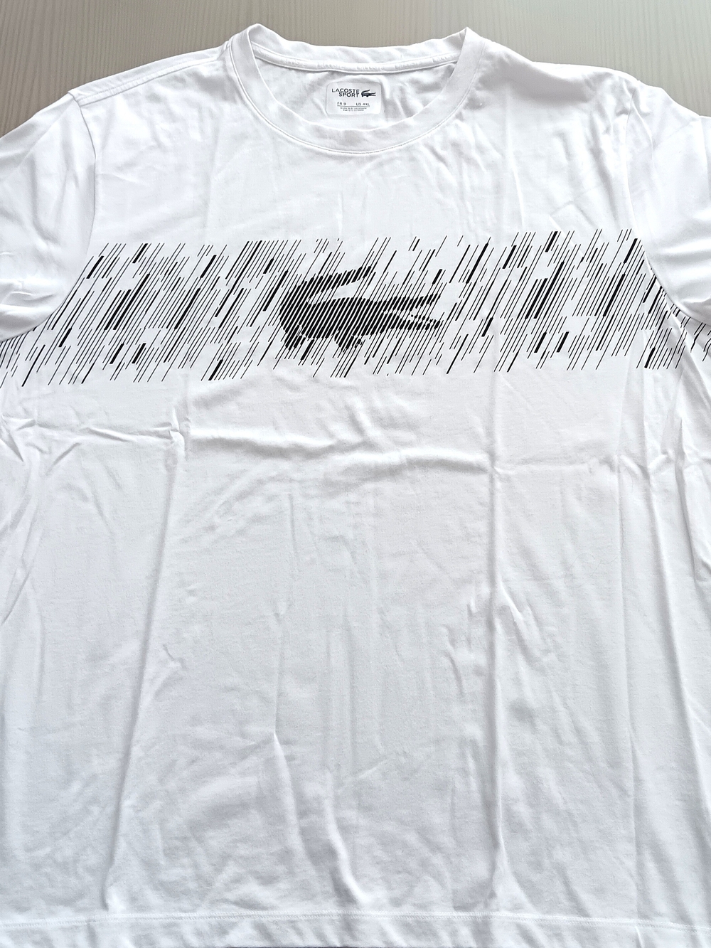 Lacoste White Graphic Croc Logo Tee